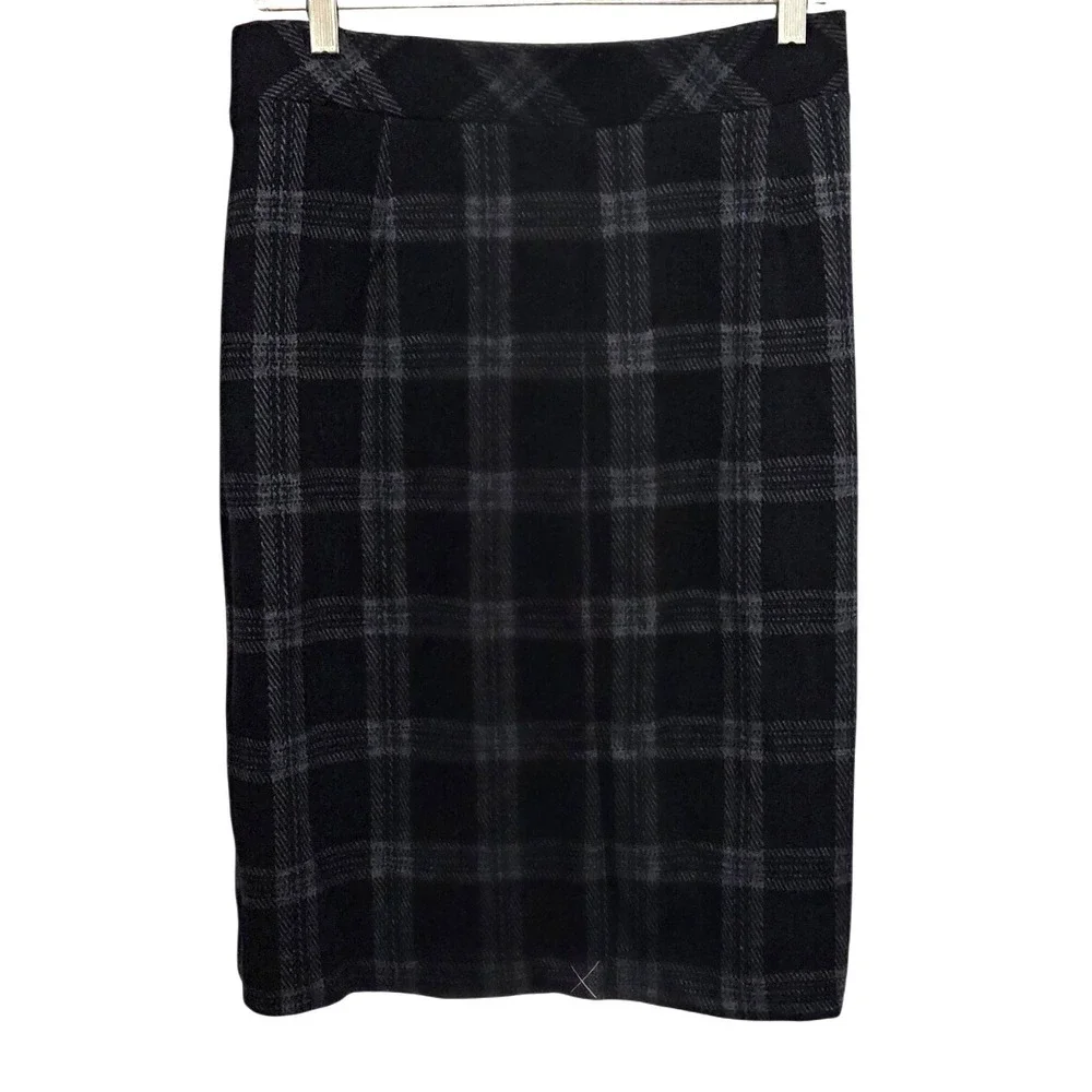 Kim Rogers XL Black Plaid Pencil Skirt Career Business Casual‎ Office Ladies